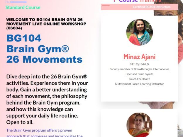 BG104 Brain Gym 26 Movement Live Online Workshop (66604) course image