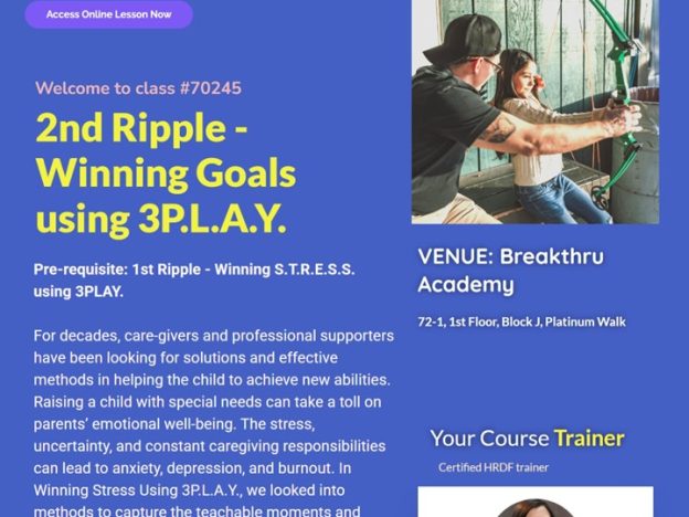 3PLAY 2nd Ripple – Winning Goals Using 3P.L.A.Y. | 3P.L.A.Y.飞跃突破法涟二 – 赢得目标 (78488) course image